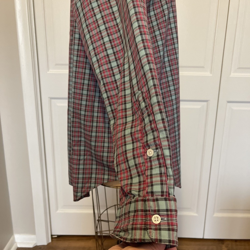 Men's Ralph Lauren Plaid Cotton Button Down Long Sleeve Shirt Sz XL Gray Red Blk - Picture 6 of 9